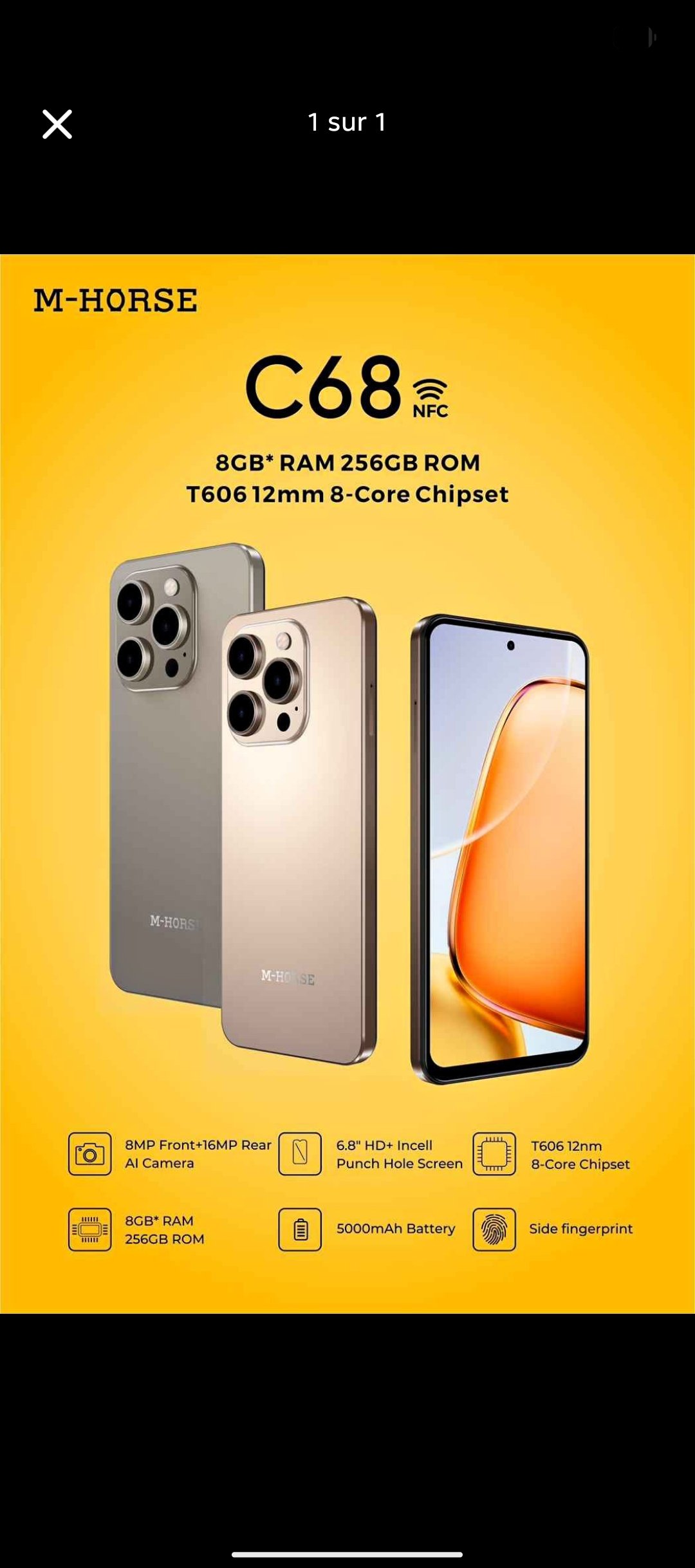 Téléphone M-horse promax C68